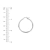 Sterling Silver 3mm x 35mm Polished Hoop Earrings