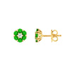 2.5mm Tsavorite &amp; Diamond Cluster Stud Earrings