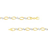 Two-Tone Textured Double Oval and X Bracelet