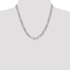 14K White Gold 6mm Flat Figaro Chain