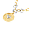 Two Tone Fluted Heart Charm
