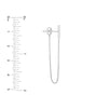 Front to Back CZ Staple Bar Earrings