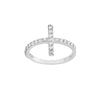 Sideways CZ Cross Ring