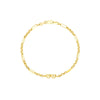 Double Puff Heart Station Paper Clip Bracelet