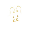 Crescent Moon and Star Drop Earrings