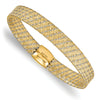 14K w/Rhodium Polished Mesh Stretch Bracelet