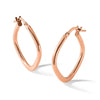 10K Rose Gold Polished Square Hoop Earrings