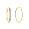 Plated Sterling Silver Double Sparkle Oval Hoops