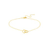 Intertwined Circles Adjustable Anklet