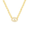 Diamond Puff Link on Rolo Necklace