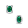 14K 0.18Ct Diamond Emerald Earring