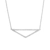 Sterling Silver Elongated CZ Triangle Adjustable Necklace