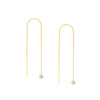 Bezel Set CZ Threader Earrings