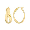 Oval Waved Polished Hoops
