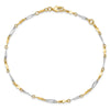 14K Two-tone Polished Fancy Link Anklet