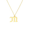 Gothic Initial Pendant Necklace
