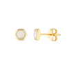 Mother of Pearl Enamel Hexagon Stud Earrings