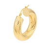 15mm Textured Round Tube Hoop Earrings