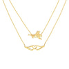 Angel and Wings Layered Duo Adj. Necklace