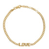 Love on Curb Chain Adjustable Bracelet
