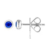 3mm Round Blue Sapphire Stud Earrings