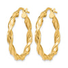 10K Polished Twisted Hoop Earrings