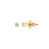 Child's Bezel Set CZ Stud Earrings with Screw Back