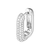 3 Row Pave Diamond Paper Clip Huggies (1tcw)