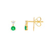 Emerald &amp; Diamond Stud Earrings (1/8tcw)