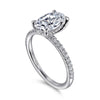 14K White Gold Oval Diamond Engagement Ring
