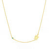 Sideways Floating Turtle and Turq Bezel Necklace