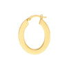 Rectangular Tube Oval Shape Hoop Earrings