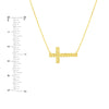Diamond-Cut Sideways Cross Adj. Necklace