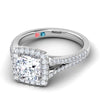 Lab Grown Diamond Halo Split Shank Ring