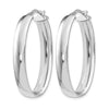 Sterling Silver RH-plated Polished Oval Hinged Hoop Earrings