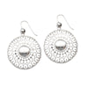Sterling Silver Circle Pattern Drop Earrings