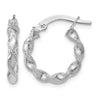 14K White Gold Twisted Hoop Earrings