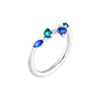 Teal Sapphire and Blue Blossom Band
