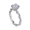 14K White Gold Round Double Prong Diamond Engagement Ring