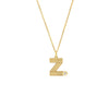Block Lined Initial 'Z' with Diamond Necklace