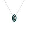 Sterling Silver Blue and CZ Abstract Evil Eye Necklace