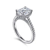 14K White Gold Hidden Halo Oval Diamond Engagement Ring