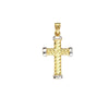 Two-Tone Twisted Rope Cross Pendant