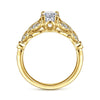 Vintage Inspired 14K Yellow Gold Split Shank Oval Diamond Engagement Ring
