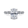 14K White Gold Oval Diamond Engagement Ring