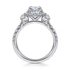 14K White Gold Oval Halo Diamond Engagement Ring