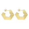 Hexagon Radiant J Hoop Earrings