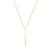 Sterling Silver Half-CZ Vertical Bar Adjustable Necklace