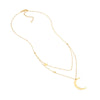 Crescent Moon with Star Stations Necklace