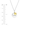 Sterling Silver Love Disc Necklace with Heart